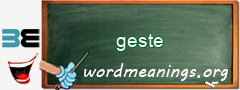 WordMeaning blackboard for geste